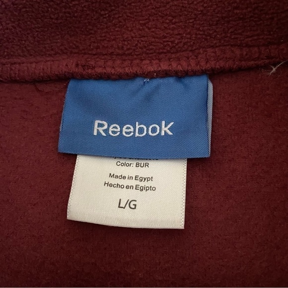 Reebok | Fleece Zip Up Jacket | Maroon | Size: Large - Picture 4 of 9